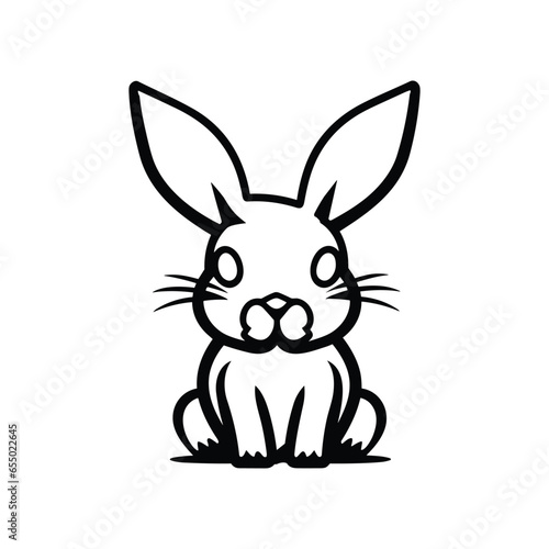 Bunny Fot Coloring Book Vector Illustration