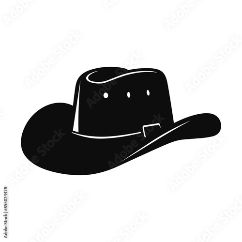 Wild West Cowboy Hat Black Color Vector Clipart
