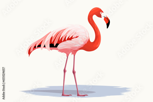 flamingo vector flat minimalistic isolated vector style illustration