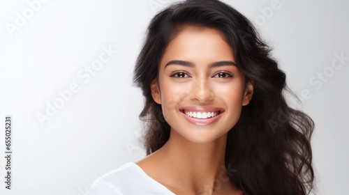 A beautiful model woman smiling with clean teeth. © ant