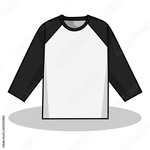 Vector illustration of raglan shirt lineart isolated on white background, signs and symbol