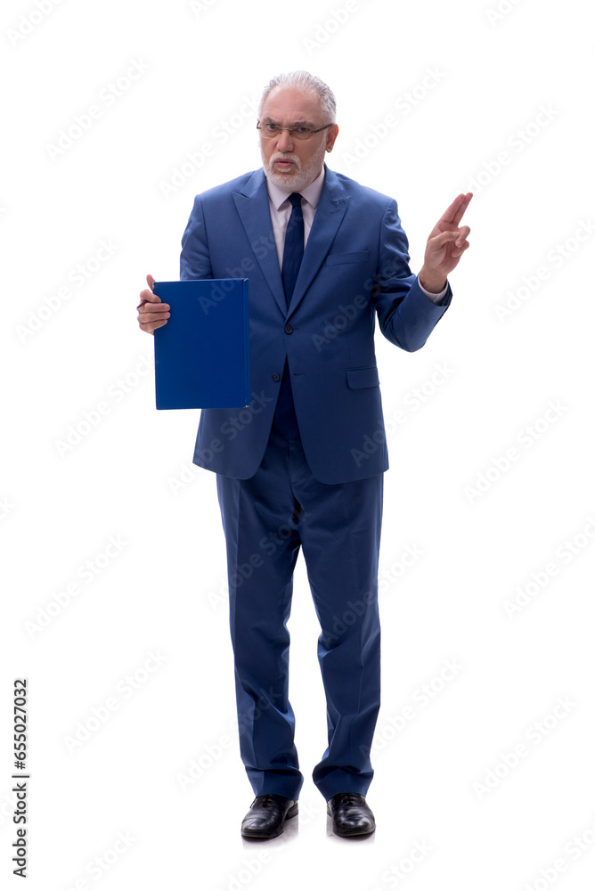 Old businessman isolated on white Old businessman isolated on white