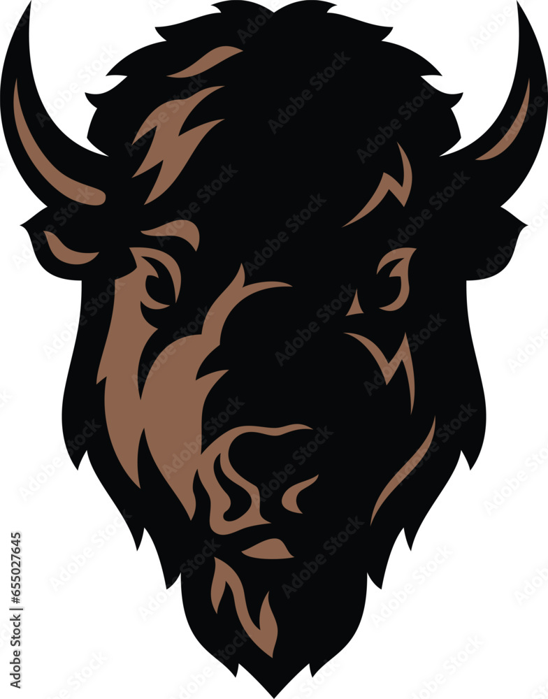 Obraz premium Illustration of American Bison Head