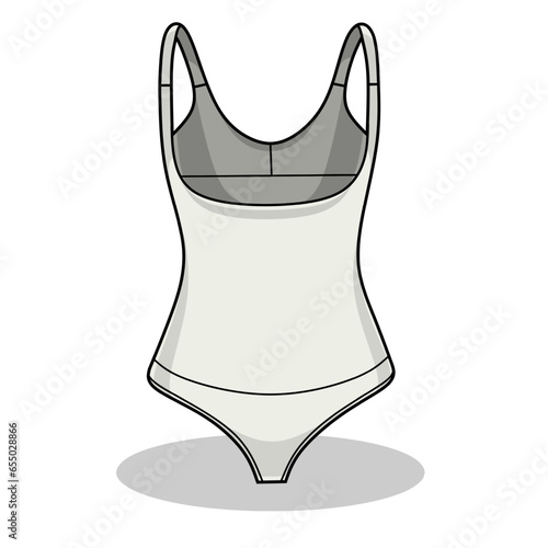 Vector illustration of white shape wear shirt lineart isolated on white background, signs and symbol