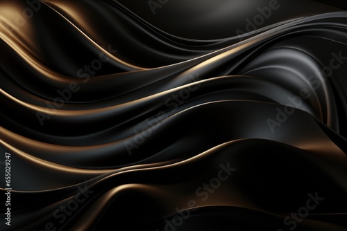 Shiny black waves background stock photo