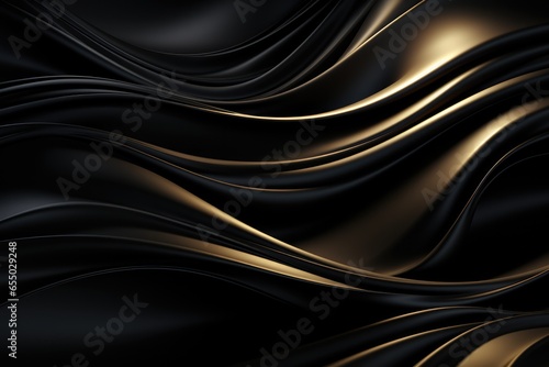 Shiny black waves background stock photo