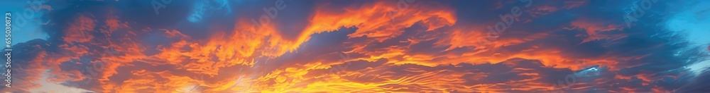 banner illustration of beautiful clouds at sunset. generative AI