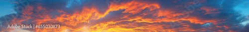 banner illustration of beautiful clouds at sunset. generative AI