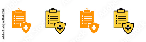 Medical insurance icon set tor for web and mobile app. health insurance sign and symbol