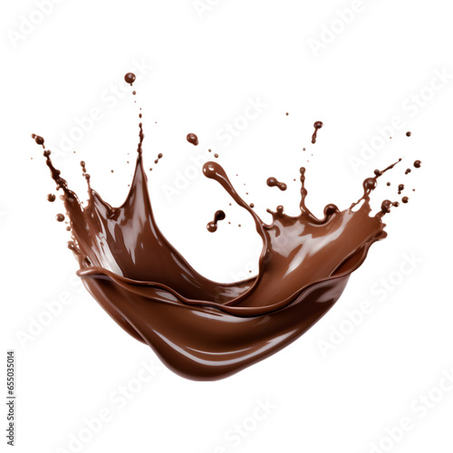 Chocolate splash isolated on a white background
