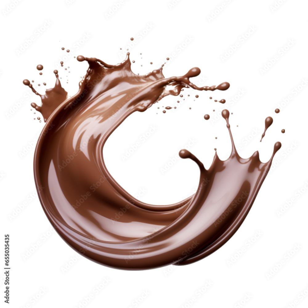 Chocolate splash isolated on a white background Chocolate splash isolated on a white background