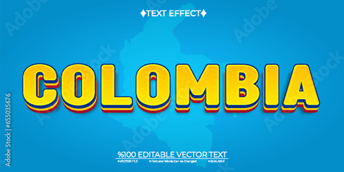 Bold Colombia Editable Vector Text Effect