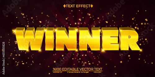 Gold Winner Editable Vector Text Effect