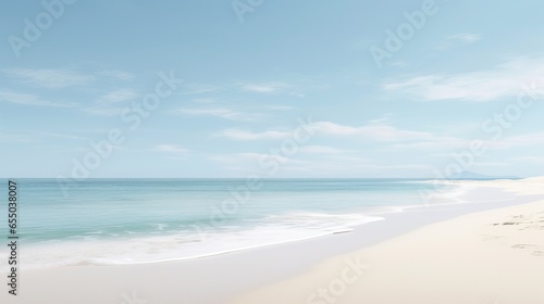 Beautiful white sand beach and turquoise sea with blue sky