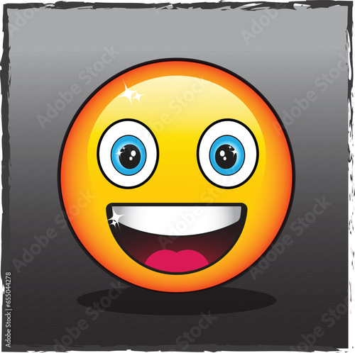 Vector Smiling Emoticon Icon (EPS) This vector icon features a cheerful smiling emoticon, available in EPS format. Ideal for a wide range of design projects, from digital communication to graphic.