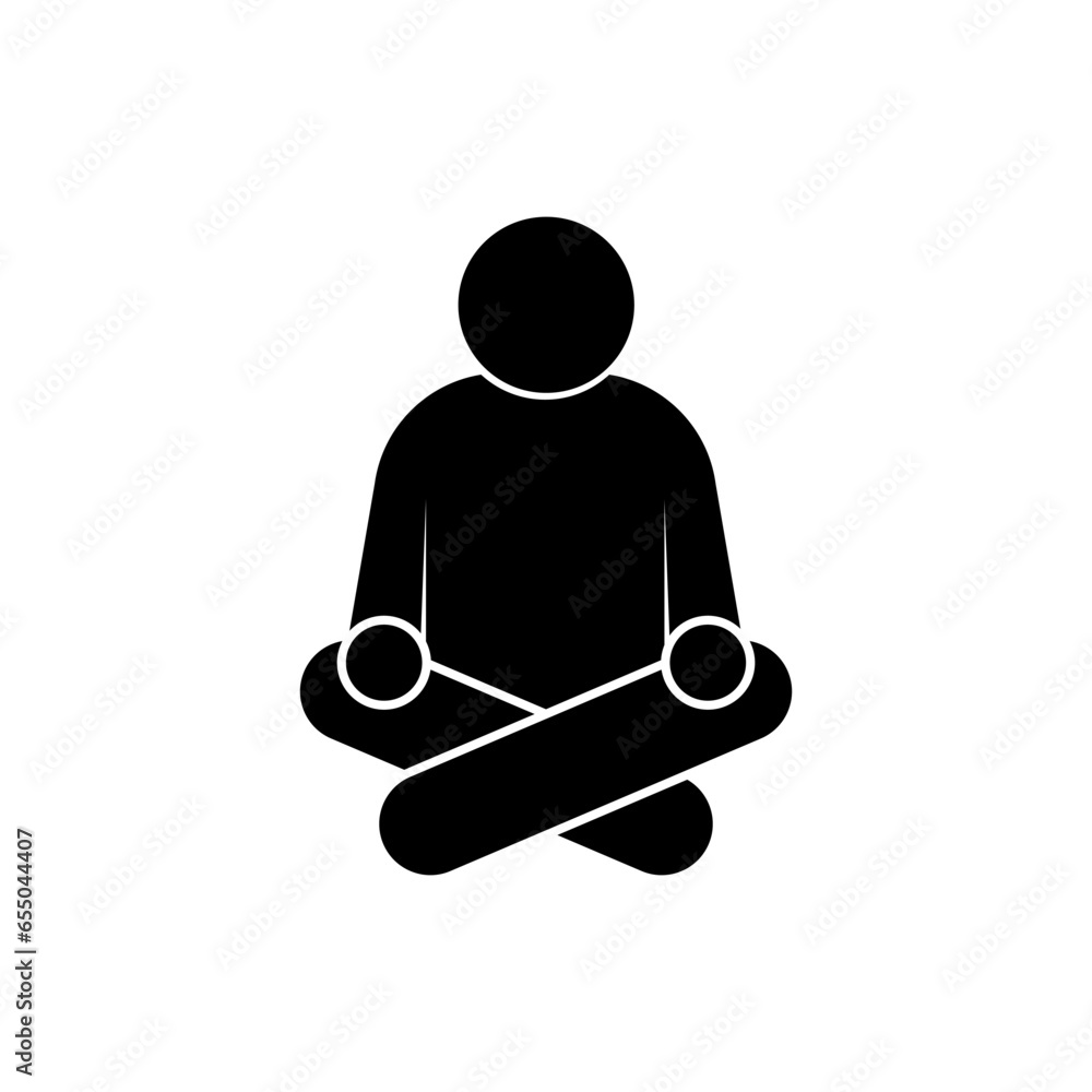 Meditation Icon. Contemplation, Yoga Symbol. Meditation Icon. Contemplation, Yoga Symbol.