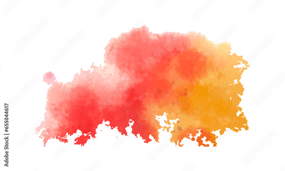 Vector abstract red and orange watercolor background