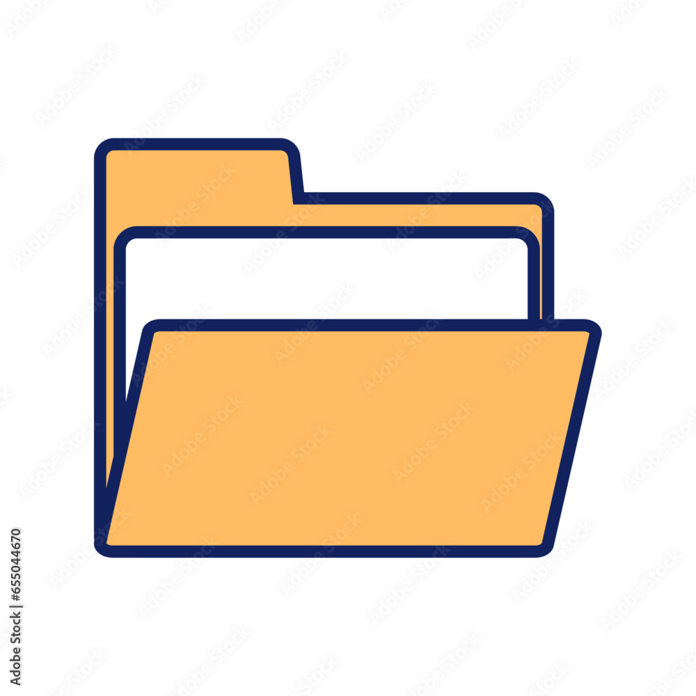 Vector file folder icon in flat style documents archive vector illustration on white isolated background Vector file folder icon in flat style documents archive vector illustration on white isolated background