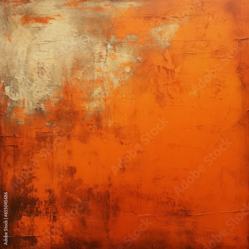 vibrant orange painted surface with playful scratches, solarization charm, Generative AI