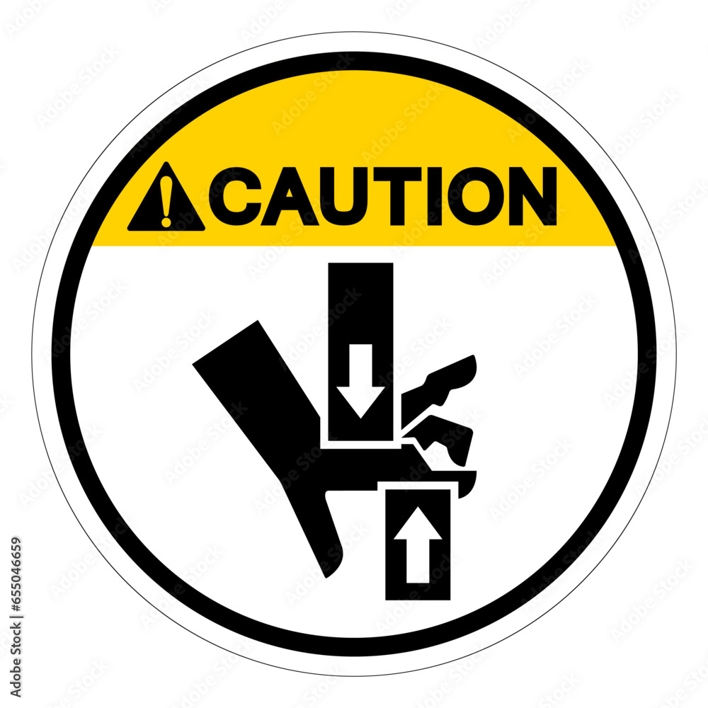 Caution Crush Hand Top Bottom Symbol Sign, Vector Illustration, Isolate ...