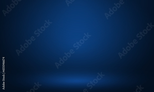 Abstract dark blue empty gradient studio room with copy space for you design
