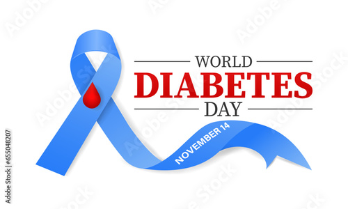 World diabetes day awareness poster banner background design with blue Background, banner, card, poster, template. Vector illustration.