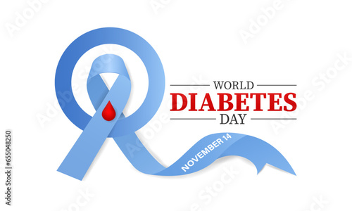 World diabetes day awareness poster banner background design with blue Background, banner, card, poster, template. Vector illustration.
