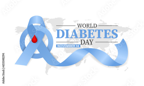 World diabetes day awareness poster banner background design with blue Background, banner, card, poster, template. Vector illustration.