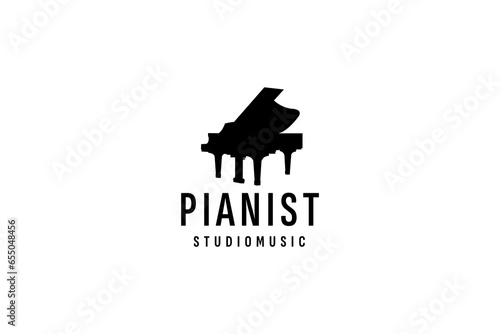 piano logo vector icon illustration
