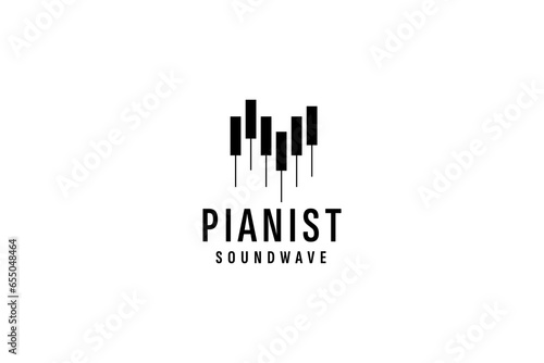 piano logo vector icon illustration