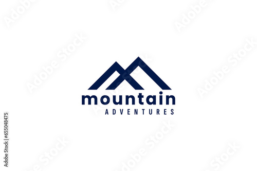 mountain adventure logo vector icon illustration