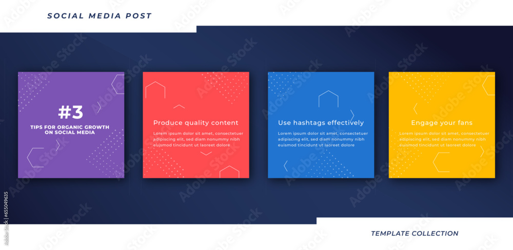 Tips social media tutorial, tips, post banner layout template ...