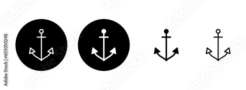 Anchor icon set illustration. Anchor sign and symbol. Anchor marine icon.
