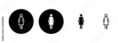 Female icon set illustration. woman sign and symbol