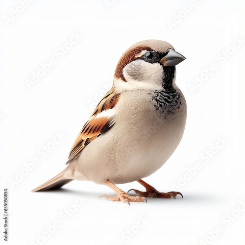 House Sparrow on a white background © Jason