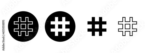 Hashtag icon set illustration. hashtag sign and symbol