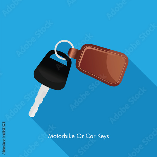 Vector motorbike or car key on a blue background
