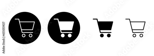 Shopping icon set illustration. Shopping cart sign and symbol. Trolley icon