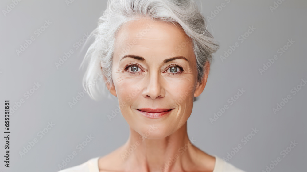 Healthy face skin care beauty, middle age skincare cosmetics, cosmetology concept Healthy face skin care beauty, middle age skincare cosmetics, cosmetology concept