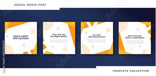 Instagram tips post business marketing collection tutorial, tips, trick, social media post banner layout template with background design element, 