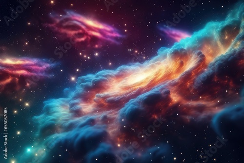 Multicolored stellar space background
