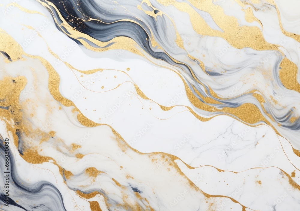 Luxury Gold Marble texture background. Panoramic Marbling texture design for Banner, invitation, wallpaper, headers, website, print ads, packaging design template. AI Generative.