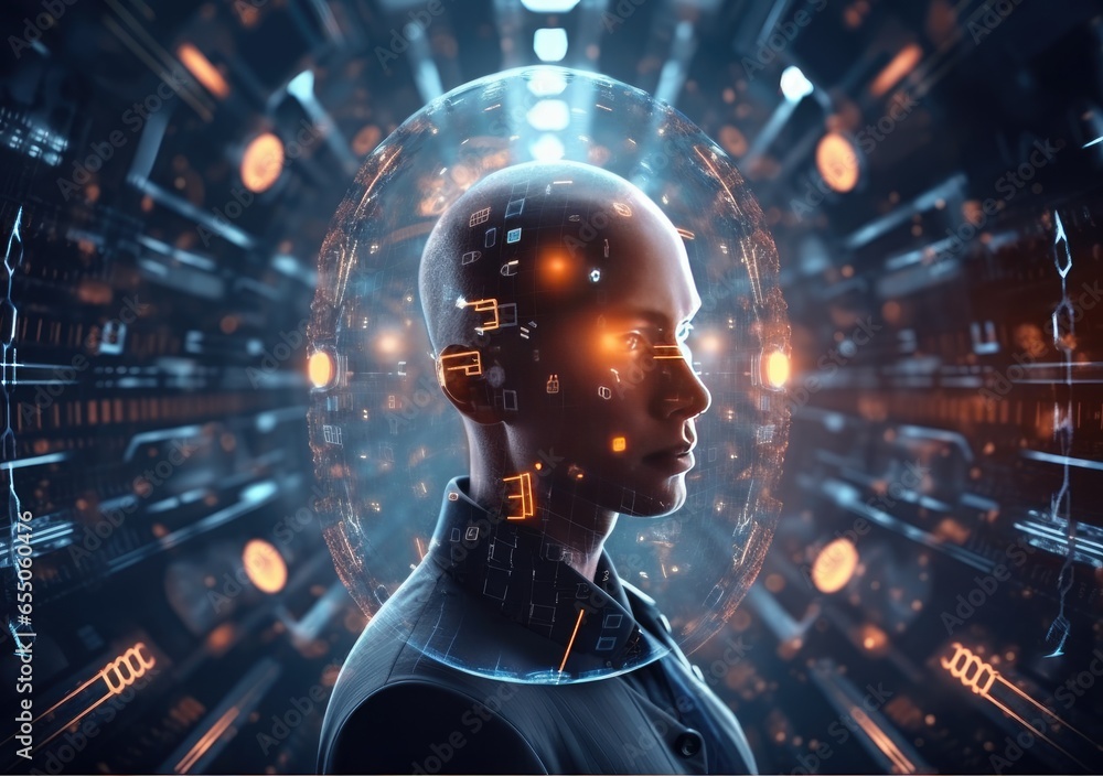 abstract technology futuristic concept, theme of artificial intelligence, Futuristic Sci fi Neon. HUD technology. abstract technology futuristic concept, theme of artificial intelligence, Futuristic Sci fi Neon. HUD technology.