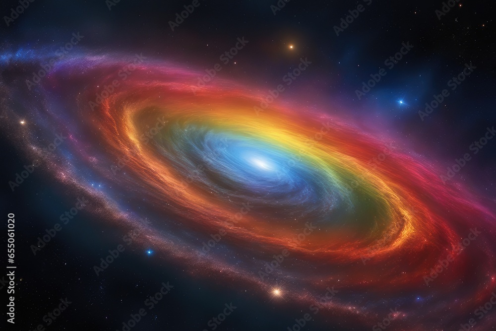 Technicolor galactic view like a rainbow