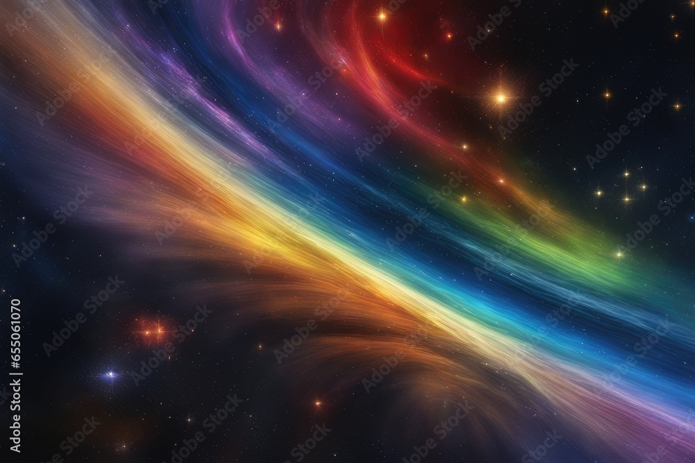 Rainbow infused starry backdrop full of color