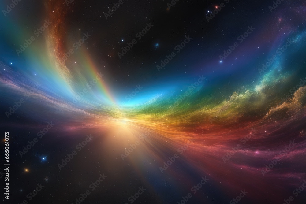 Color rich astral heaven resembling a rainbow