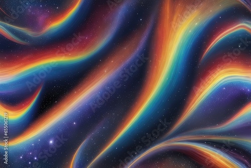 Multihued interstellar backdrop with a rainbow touch