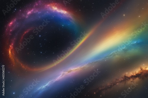 Stellar rainbow hues in outer space