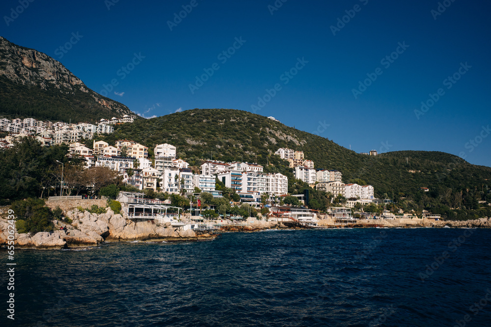 The harbour at Kas or Kash on the Mediterranean coast of Turkey - may 2023