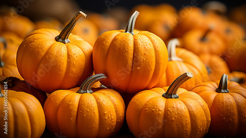 pumpkins on the ground HD 8K wallpaper Stock Photographic Image